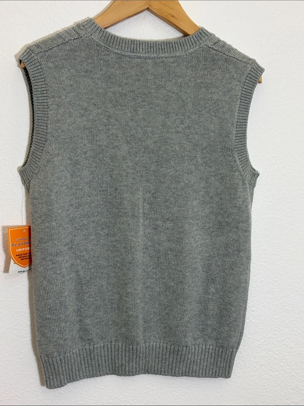 NWT Gymboree Gray Cotton Cable Knit Uniform V-Neck Sweater Vest